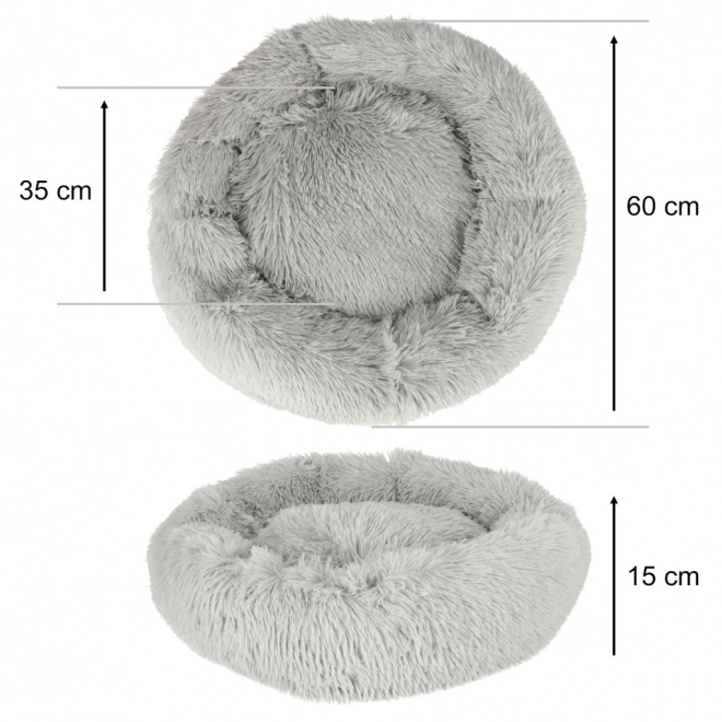 Panier doux pour chien et chat 60 cm gris clair