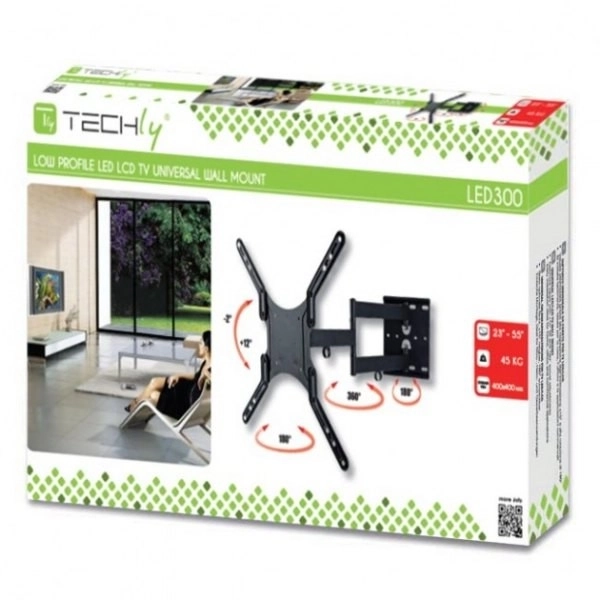 Support TV universel TECHly 23-55 pouces, noir