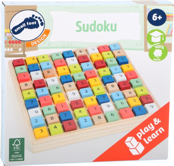 Petits pieds sudoku en bois cubes colorés