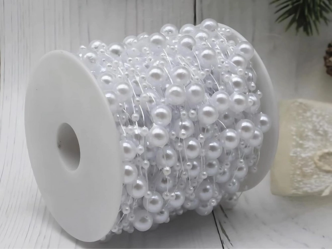 Guirlande de perles - perles blanches pour sapin de Noël