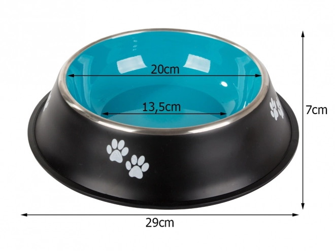 Bol antidérapant pour chiens en acier inoxydable 1l