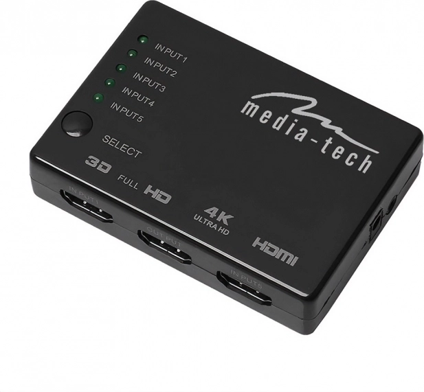 Commutateur HDMI 5×1 4K avec télécommande MEDIA-TECH