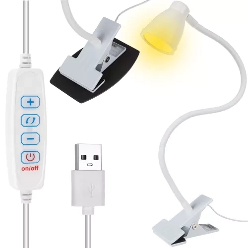 Lampe de table blanche avec pince Izoxis
