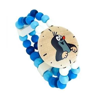 Montre en bois pour filles avec Le Petit Taupe bleue