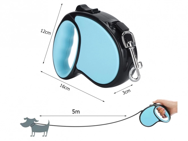 Laisse rétractable automatique pour chiens 5m