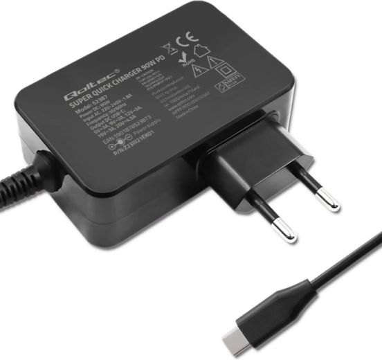 Charge rapide jusqu’à 90 W via USB‑C Power Delivery