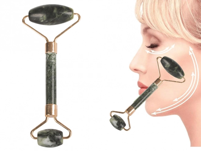 Rouleau de massage en jade pour le visage et le cou