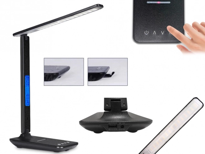 Lampe de bureau scolaire moderne avec USB et chargeur Qi