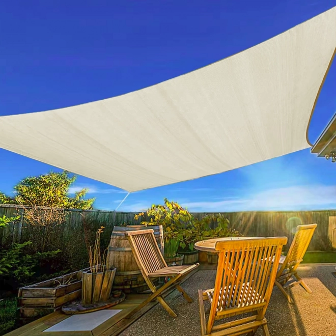 Voile d'ombrage carré beige avec capote imperméable ModernHome – 3 x 3 m