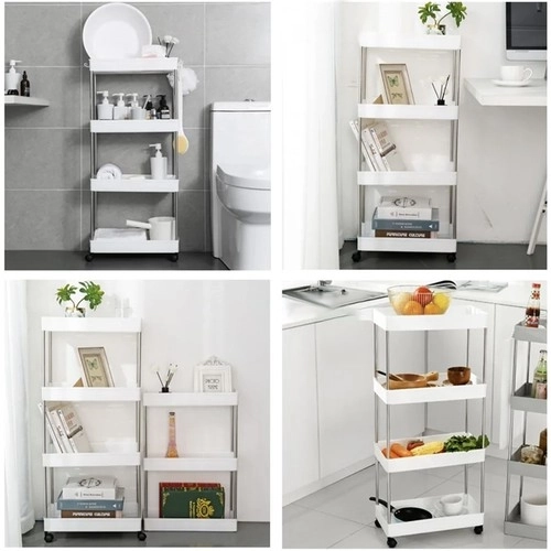 Étagère de salle de bain sur roulettes Ruhhy 24291