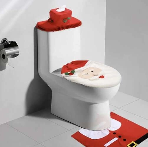 Housse de Noël pour toilettes avec tapis Ruhhy 22360