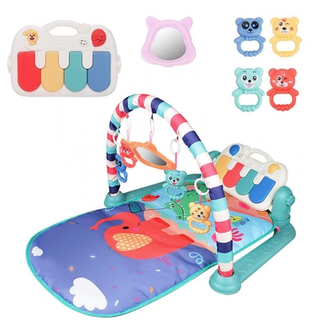 Tapis éducatif pour tout-petits avec piano - vert, modèle II