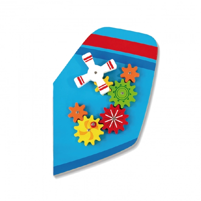 Tableau sensoriel mural en bois Avion VIGA Montessori
