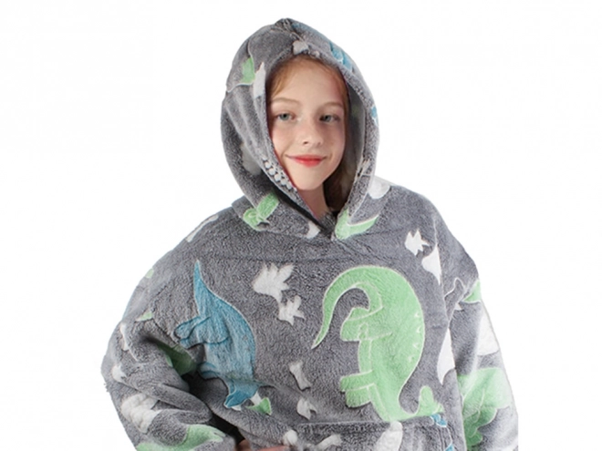 Sweat à capuche lumineux avec dinosaures pour enfants