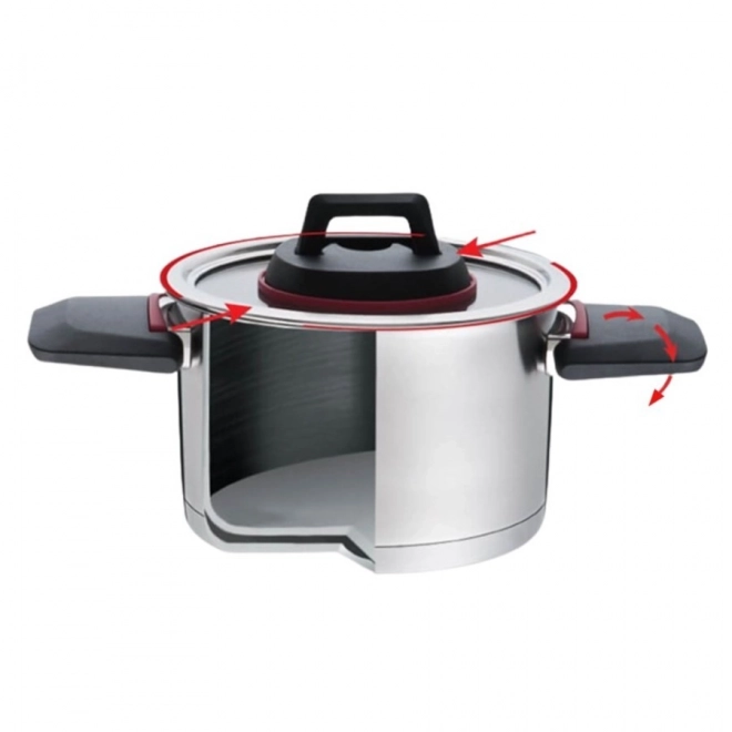 Casserole en acier inoxydable Maestro avec couvercle 4,2 l