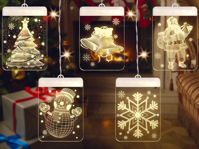 Décoration de fenêtre LED de Noël