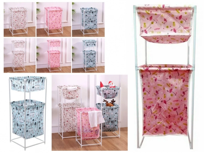 Panier à linge avec double étagère