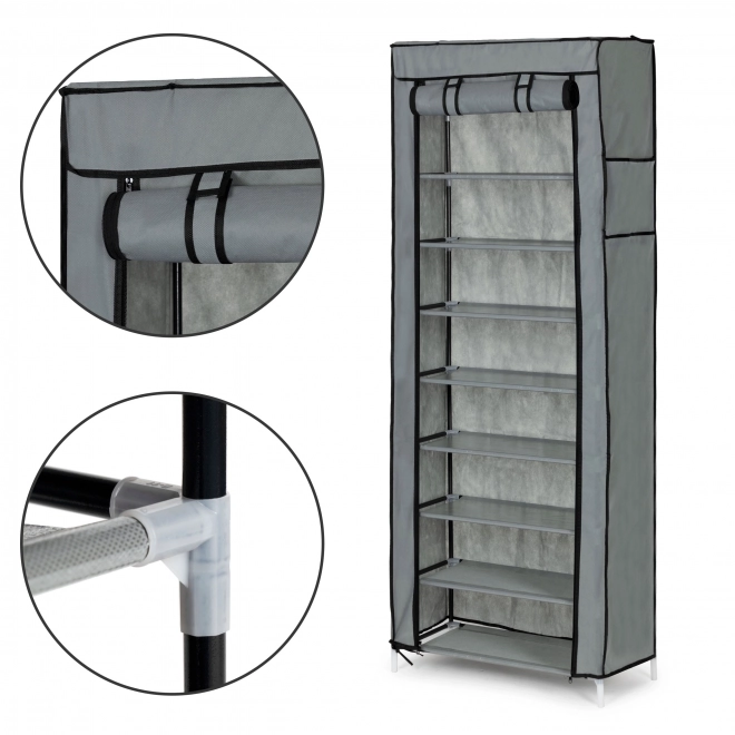 Armoire textile avec étagères pour vêtements et chaussures