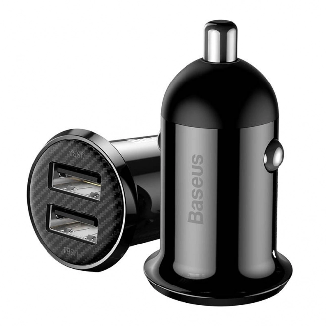 chargeur voiture Baseus Grain Pro 2x USB noir