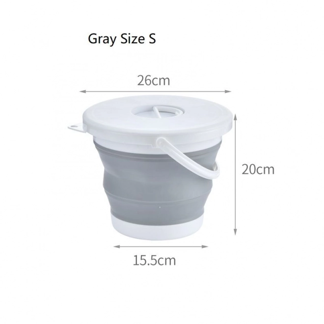 Seau pliable en silicone 5L avec couvercle bleu-blanc