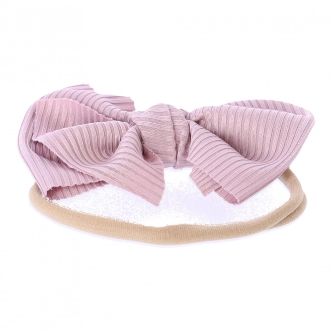 Bandeau enfant avec nœud - rose sale