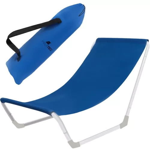 Chaise longue pliante de camping bleue - Malatec
