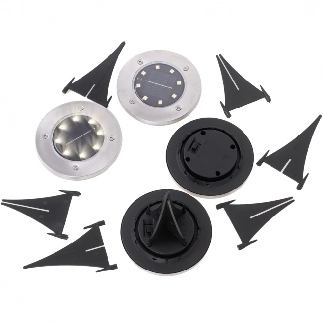 Éclairage solaire de jardin 8 LED 4pcs - blanc froid