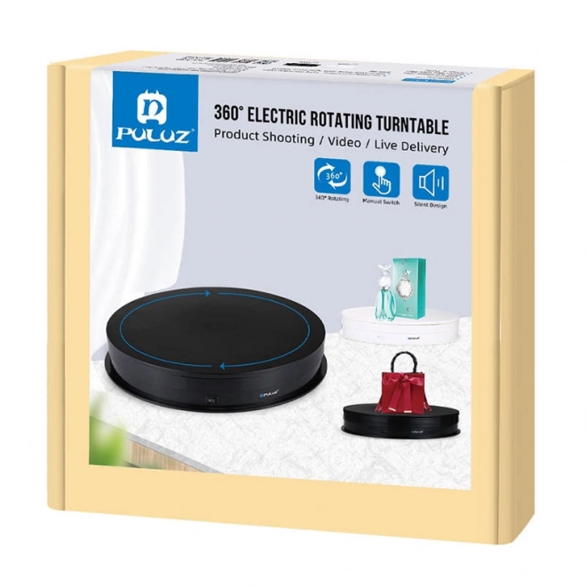 Plateau tournant électrique Puluz avec écran 30 cm USB noir