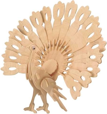 Puzzle 3D en bois – paon