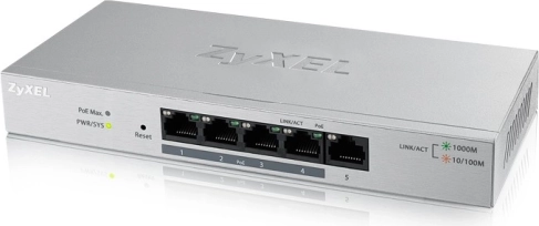 Commutateur intelligent ZyXEL GS1200-5HPV2 5x Gigabit 4x PoE 60W