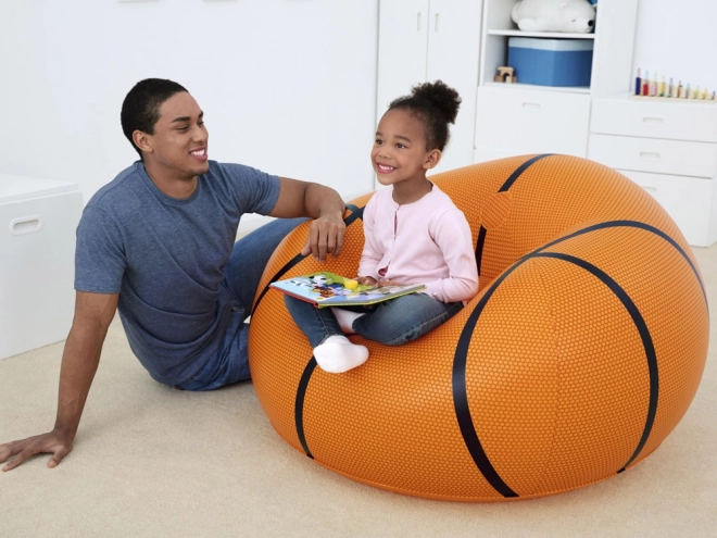 Fauteuil gonflable pour enfants en forme de ballon de basket