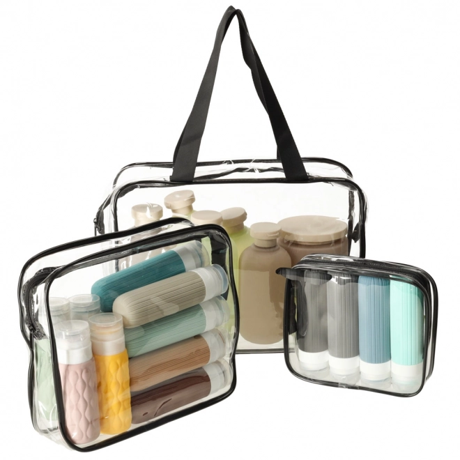 Ensemble de trousses de toilette transparentes de voyage - 3 pièces
