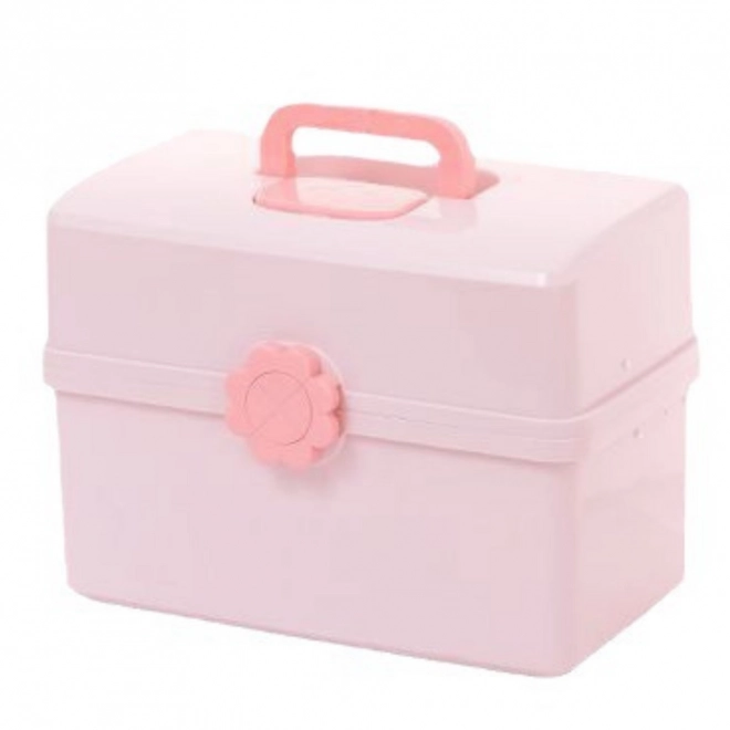 Organisateur rose pour bijoux et accessoires cosmétiques