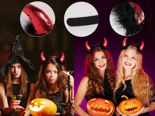 Serre-tête avec cornes de diable pour Halloween