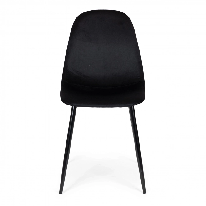 Ensemble de 4 chaises en velours pour salle à manger et salon - noir