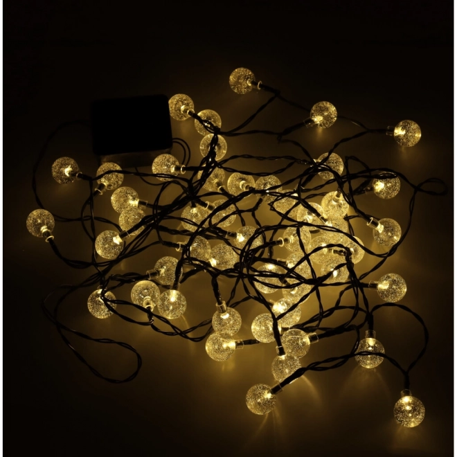Éclairage LED solaire de jardin forme ronde 7m blanc chaud