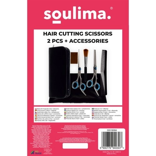 Ciseaux de coiffure 2 pièces + accessoires