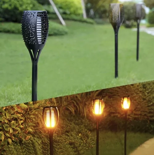 Garlov Lampe de Jardin Solaire - Torche, set de 4 pièces