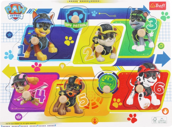Puzzle encastrable en bois Pat' Patrouille, 8 pièces