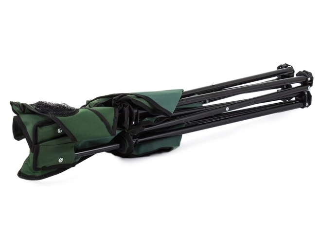 Chaise de pêche pliante avec porte-gobelet verte