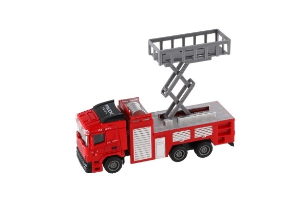 Camion de pompiers en plastique 13-16cm à rétrofriction 3 types 12pcs en boîte