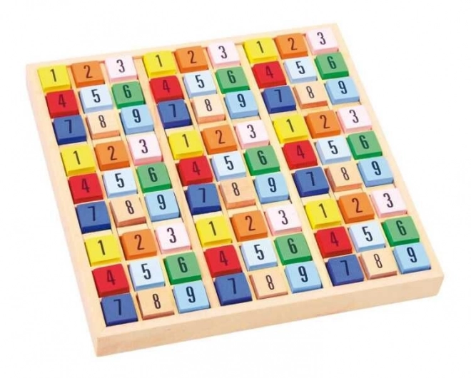 Petits pieds sudoku en bois cubes colorés