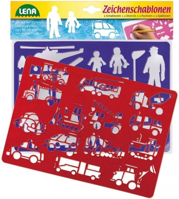 Pochoirs à dessin sur le thème des moyens de transport et des personnes
