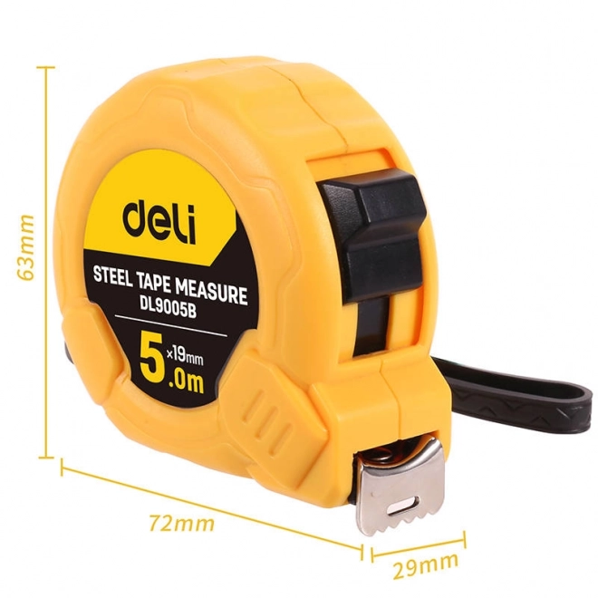 Mètre 5m/19mm Outils Deli EDL9005B (Jaune)