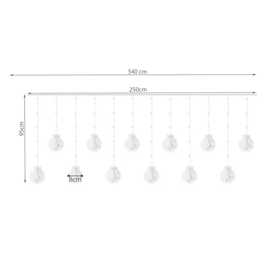 Rideau lumineux 108LED USB - blanc froid KŚ19770