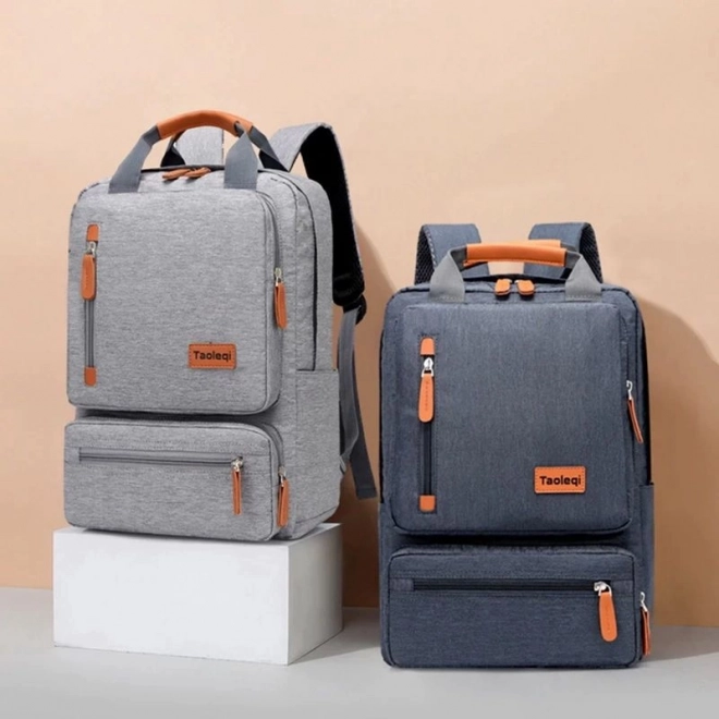 Sac à dos scolaire étudiant gris clair