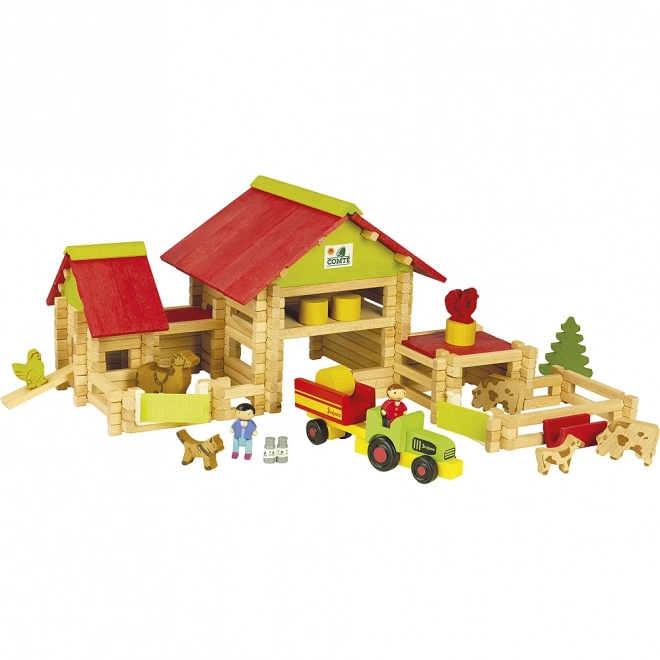 Kit de construction en bois Jeujura Grande ferme avec tracteur et animaux