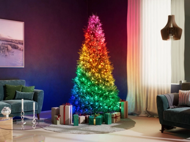 Guirlandes lumineuses intelligentes décoratives USB-C (Bonbons) 100 LED RGB, bougies, câble vert, 6 m