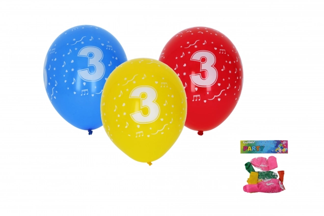 Ensemble de ballons gonflables colorés avec le chiffre 3