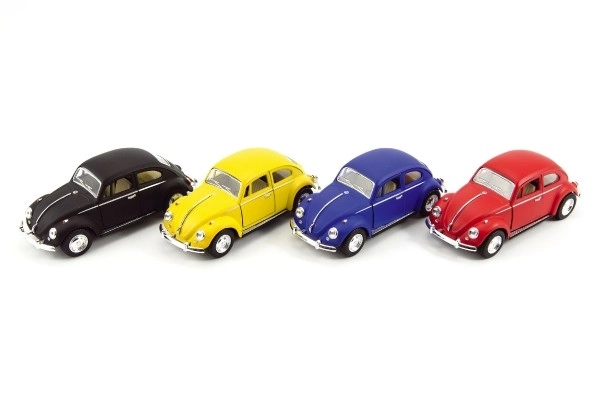 Auto Kinsmart VW Coccinelle Classique métal/plastique 13cm à rétrofriction 4 couleurs 12 pcs en boîte